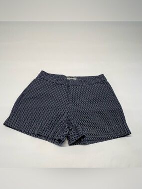Catherine Malandrino Geometric Print Tailored Shorts Navy White Size 4